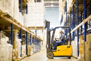 Forklift in Warehouse