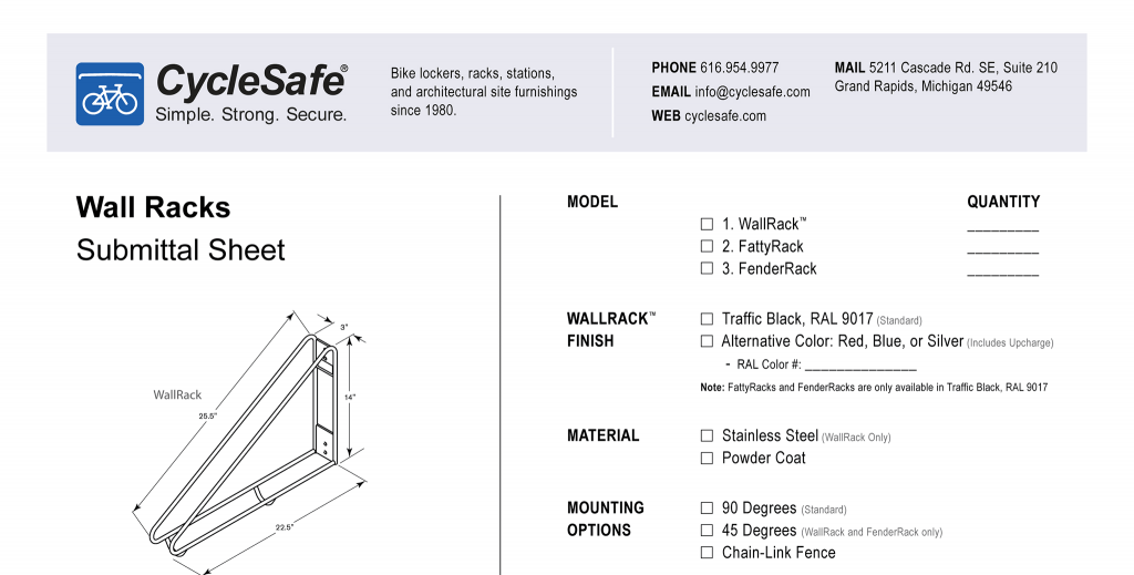 Submittal Sheets