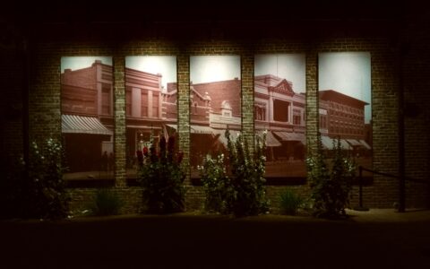 Holiday Courtyard Vinyl Mural