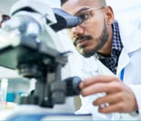 Man with microscope