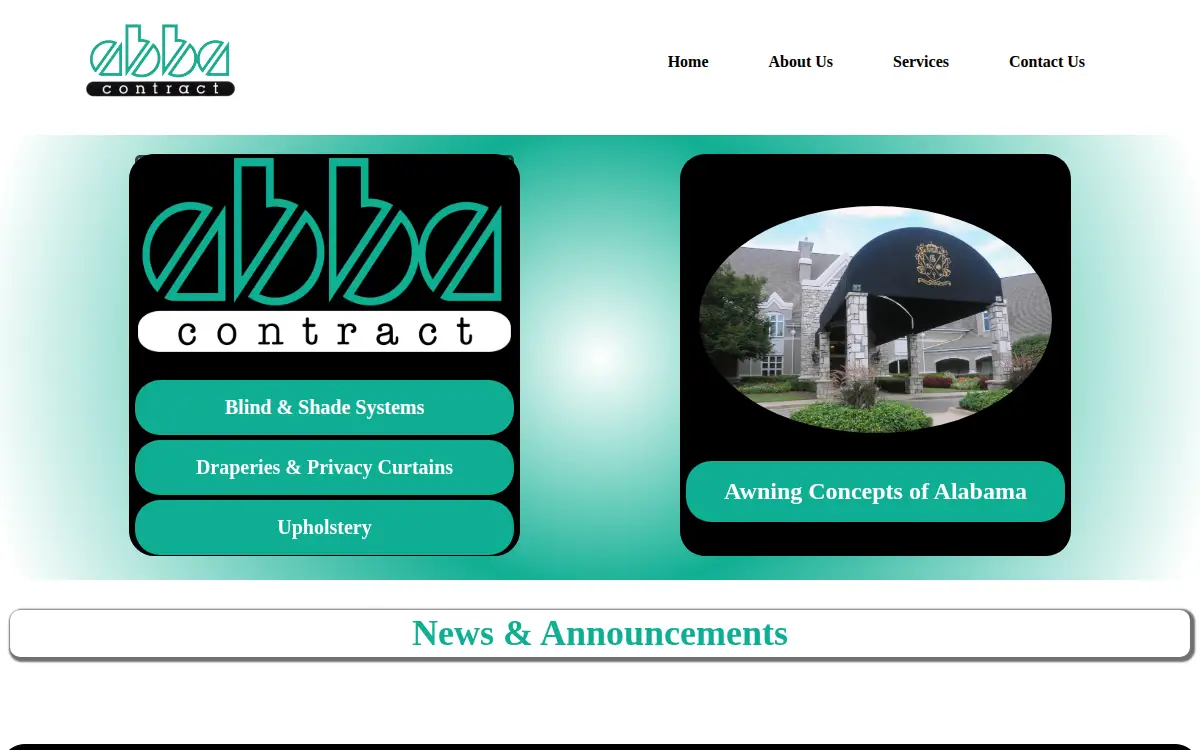 Homepage of Abba Contract, INC.