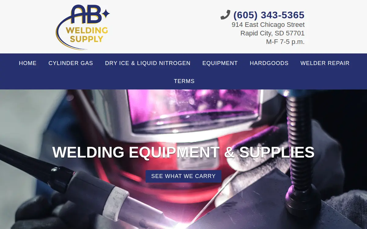 Homepage of A & B Welding Supply LLC