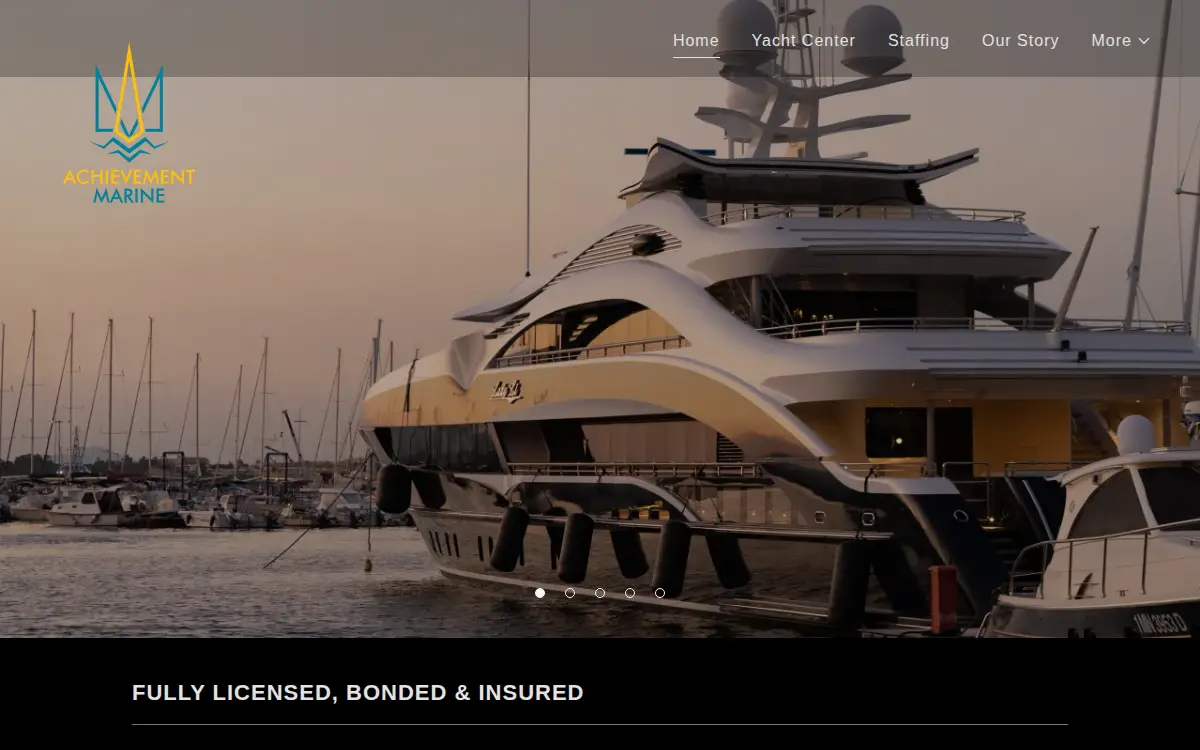 Homepage of Achievement Marine LLC