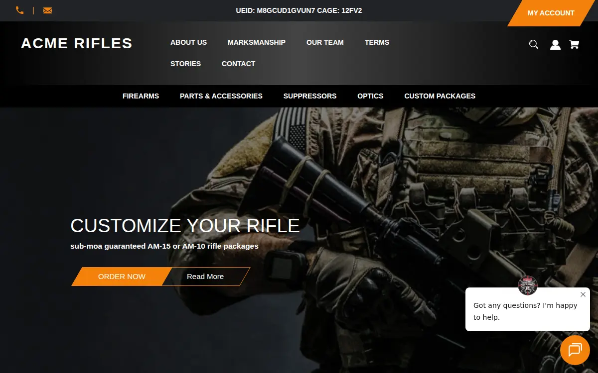 Homepage of Acme Mfg LLC
