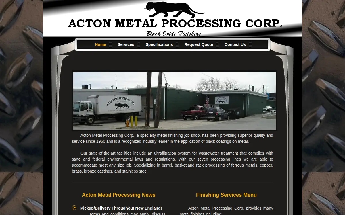 Homepage of Acton Metal Processing Corporation