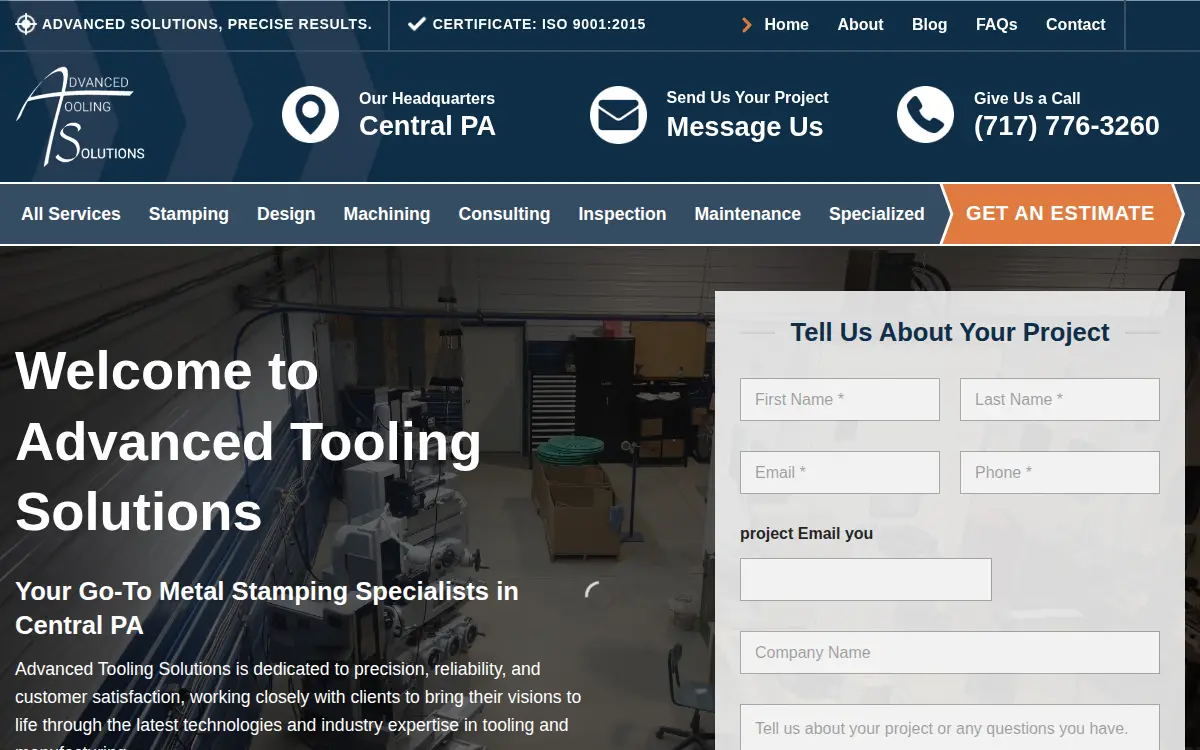 Homepage of Advanced Tooling Solutions LLC
