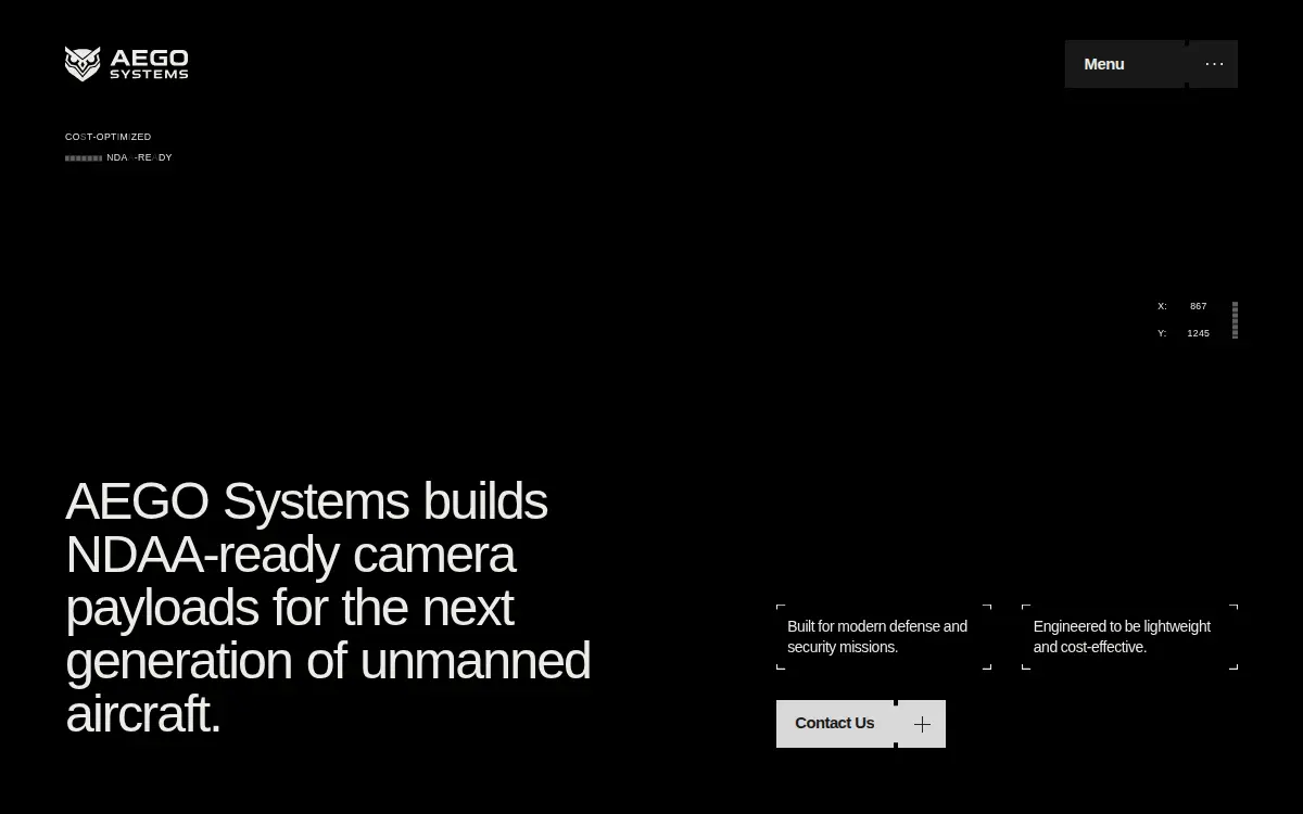 Homepage of Aego Systems INC.