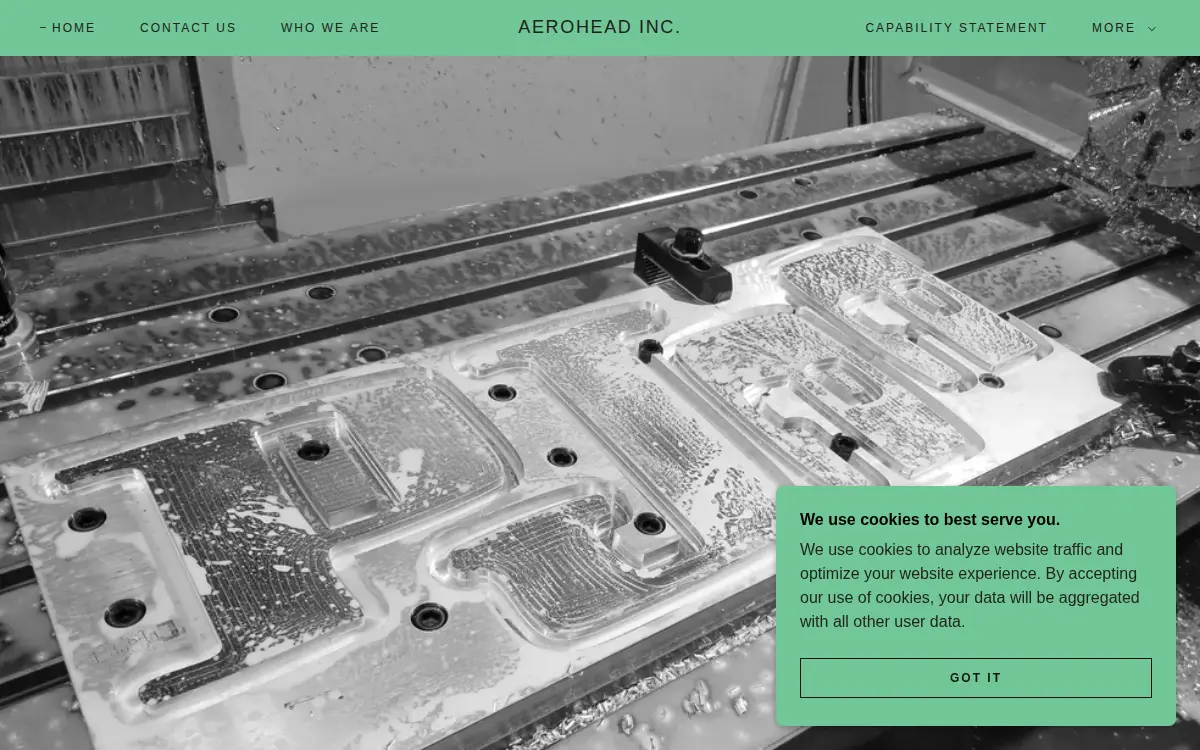 Homepage of Aerohead INC