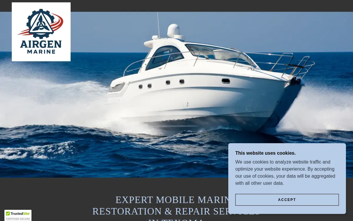 Homepage of Airgen Marine LLC