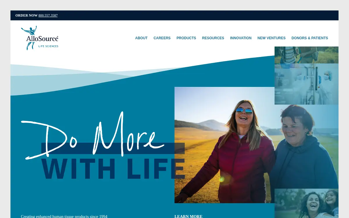 Homepage of Allosource