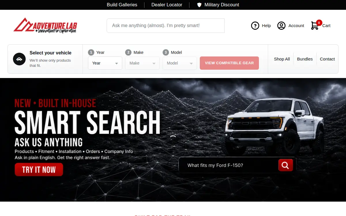 Homepage of American Adventure Labs, LLC