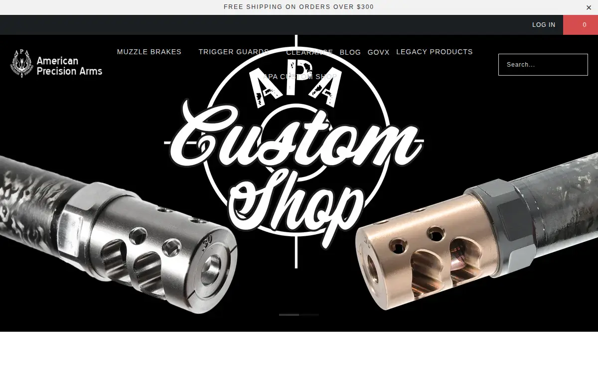 Homepage of American Precision Arms, LLC