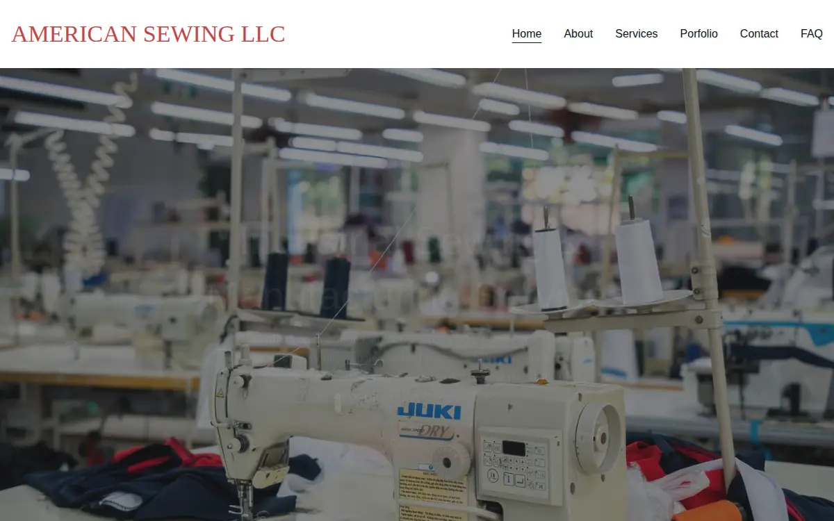 Homepage of American Sewing LLC