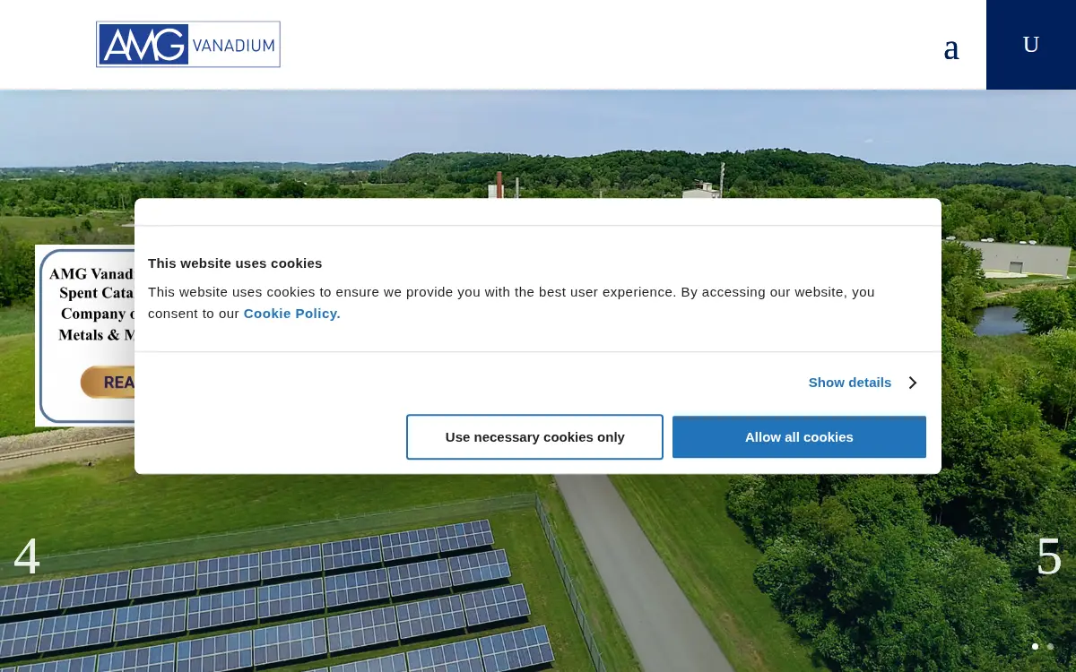 Homepage of Amg Vanadium LLC