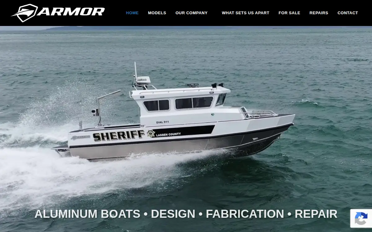 Homepage of Armor Industries, LLC