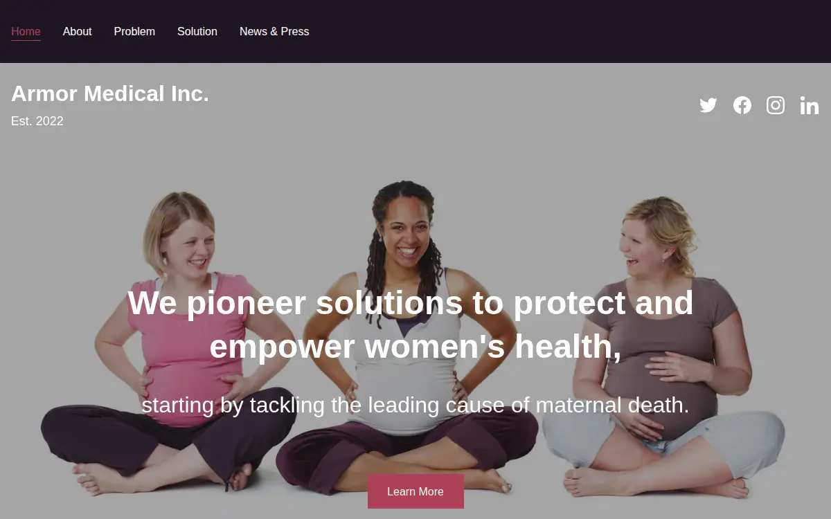 Homepage of Armor Medical INC.