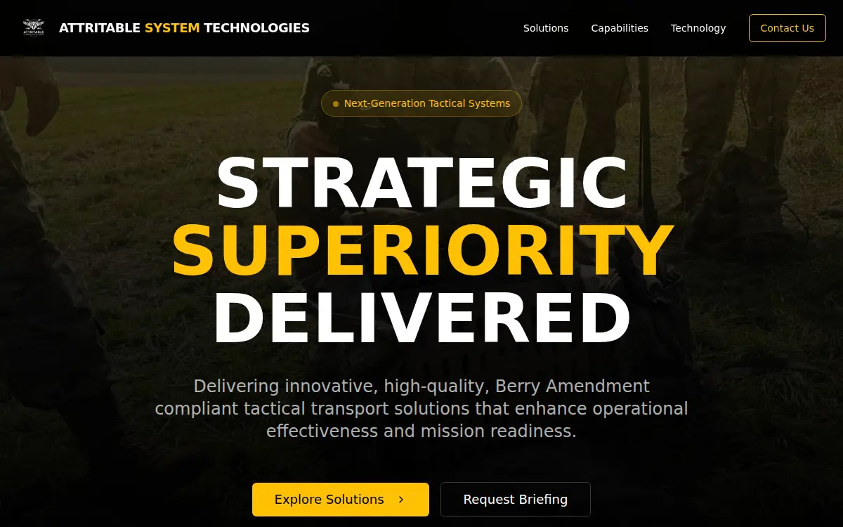 Homepage of Attritable System Technologies, LLC