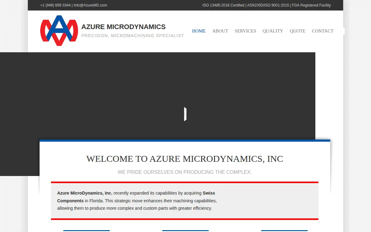 Homepage of Azure Microdynamics, INC.