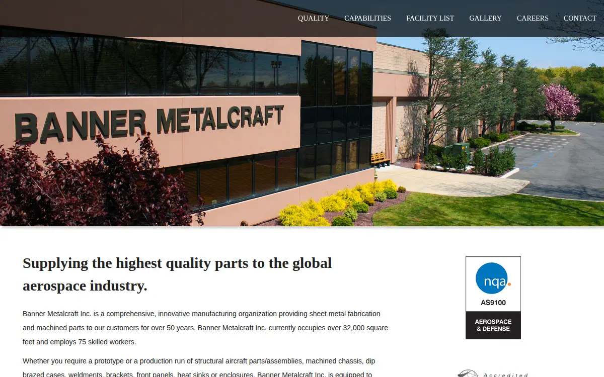 Homepage of Banner Metalcraft INC