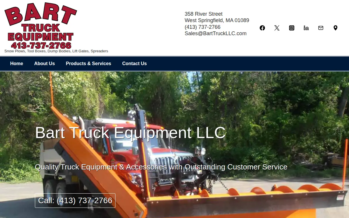 Homepage of Bart Truck Equipment, LLC