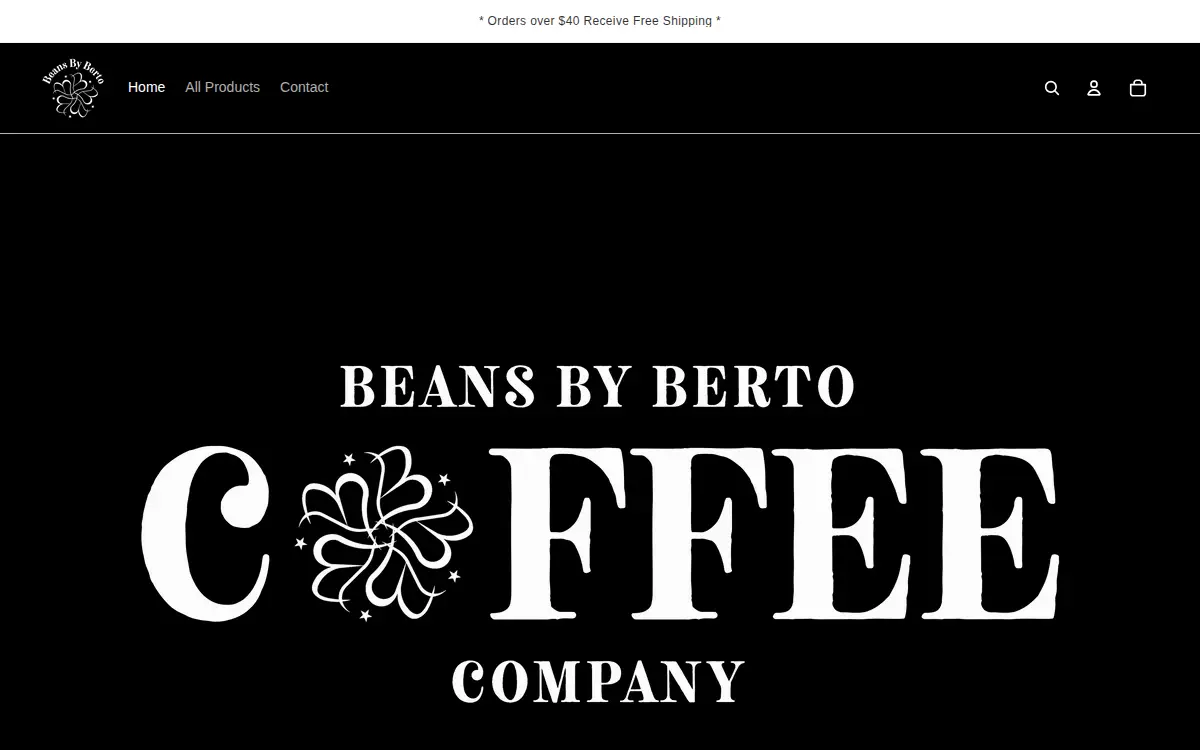 Homepage of Beans By Berto LLC