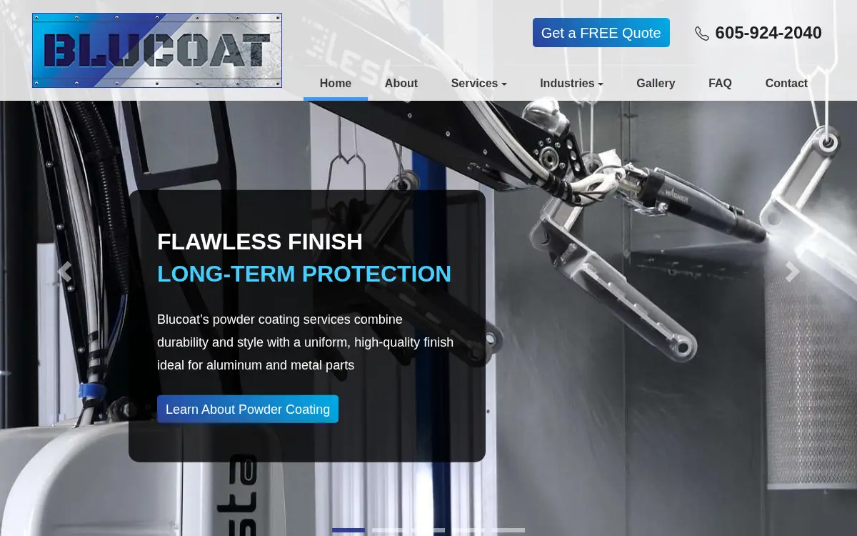 Homepage of Blucoat, LLC