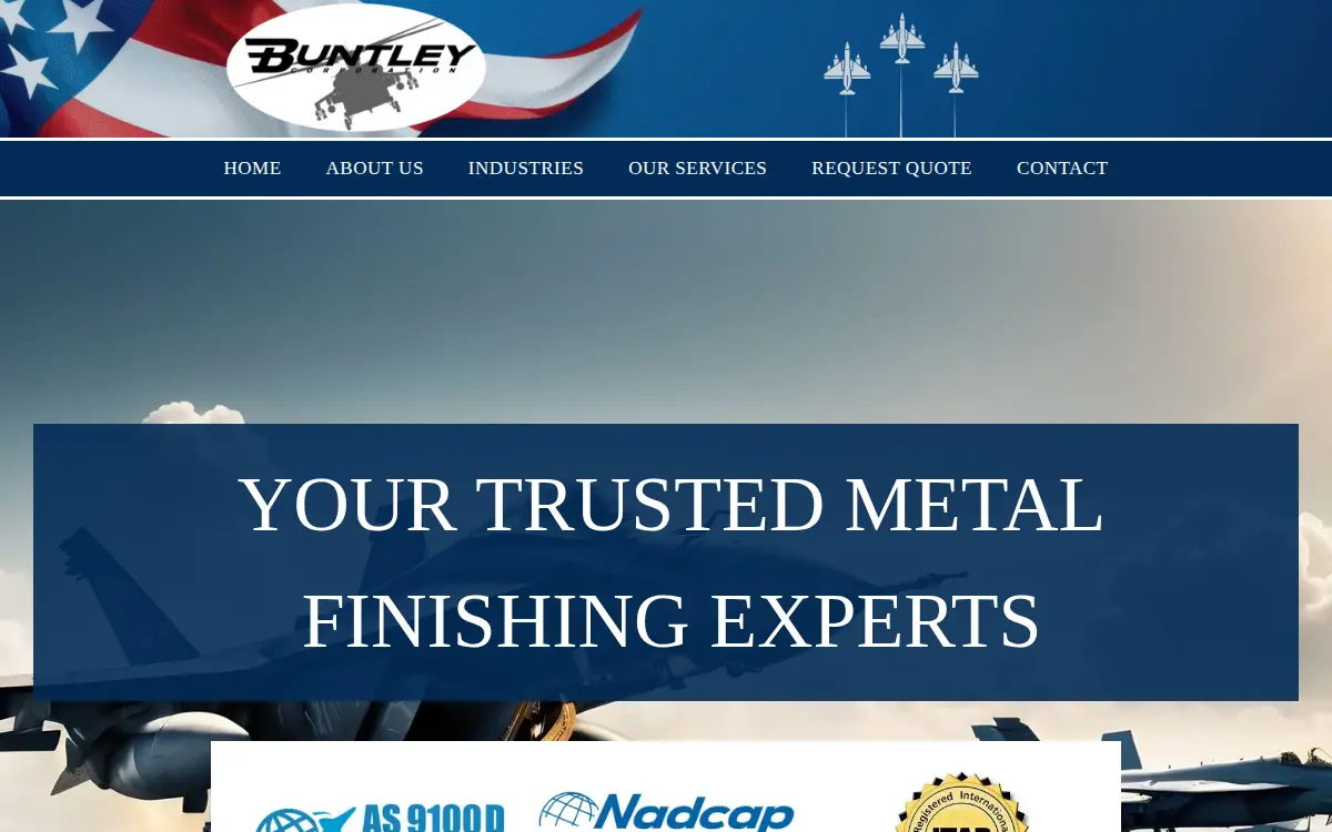 Homepage of Buntley Corporation