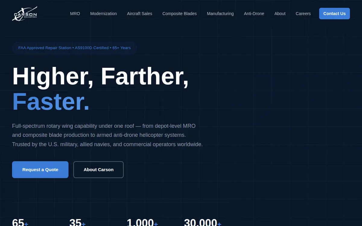 Homepage of Carson Helicopters INC