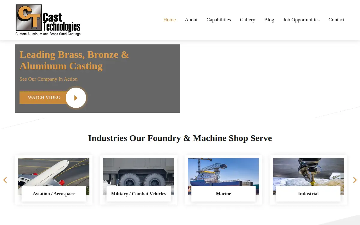 Homepage of Cast Technologies INC