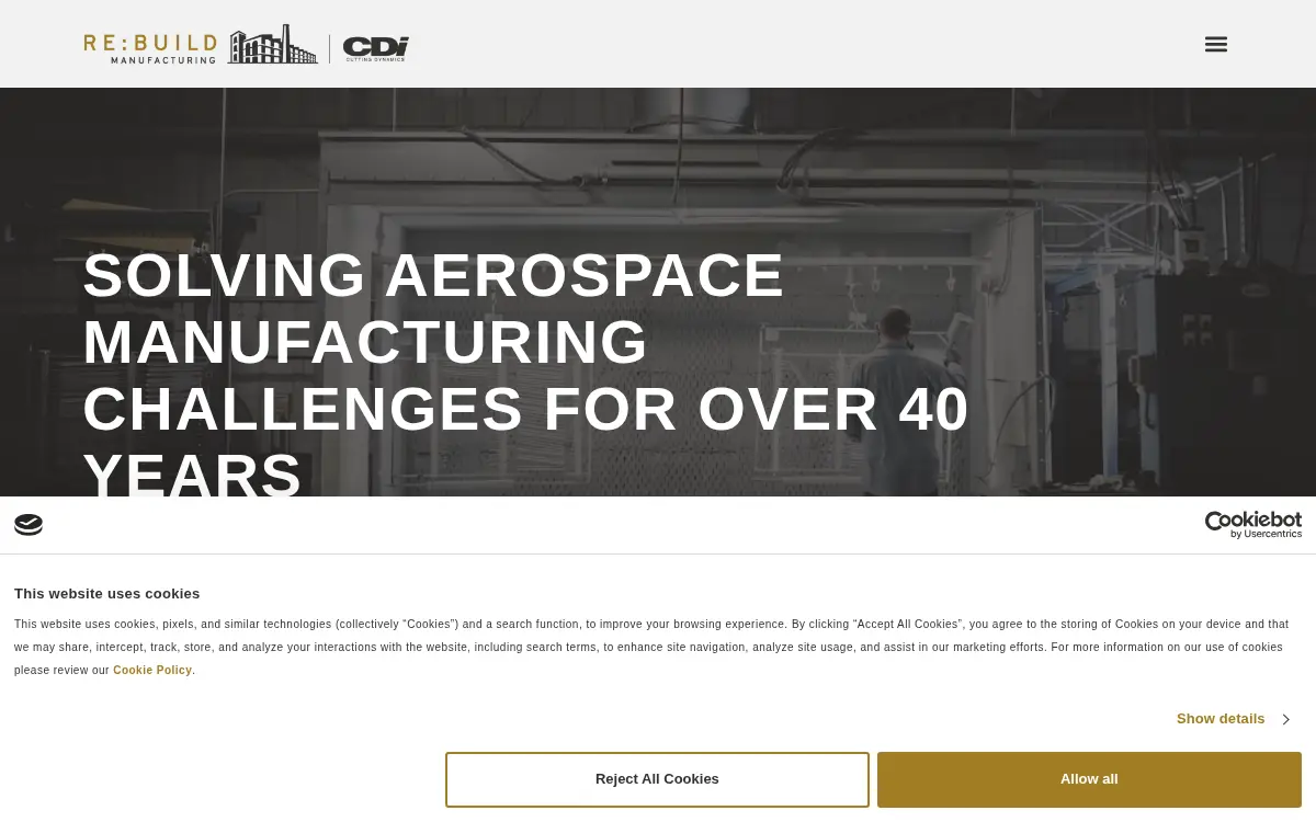 Homepage of Cutting Dynamics, LLC