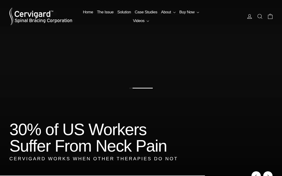 Homepage of Cervigard Spinal Bracing CORP