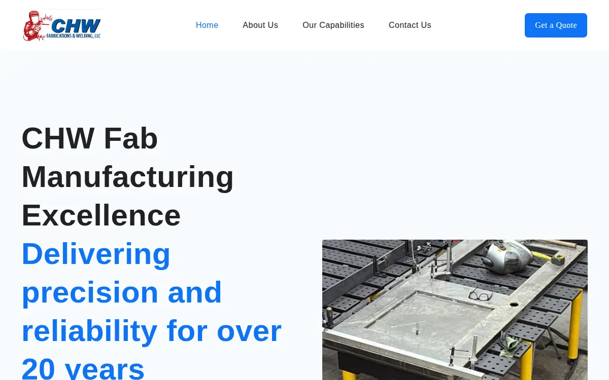 Homepage of Chw Fabrications LLC