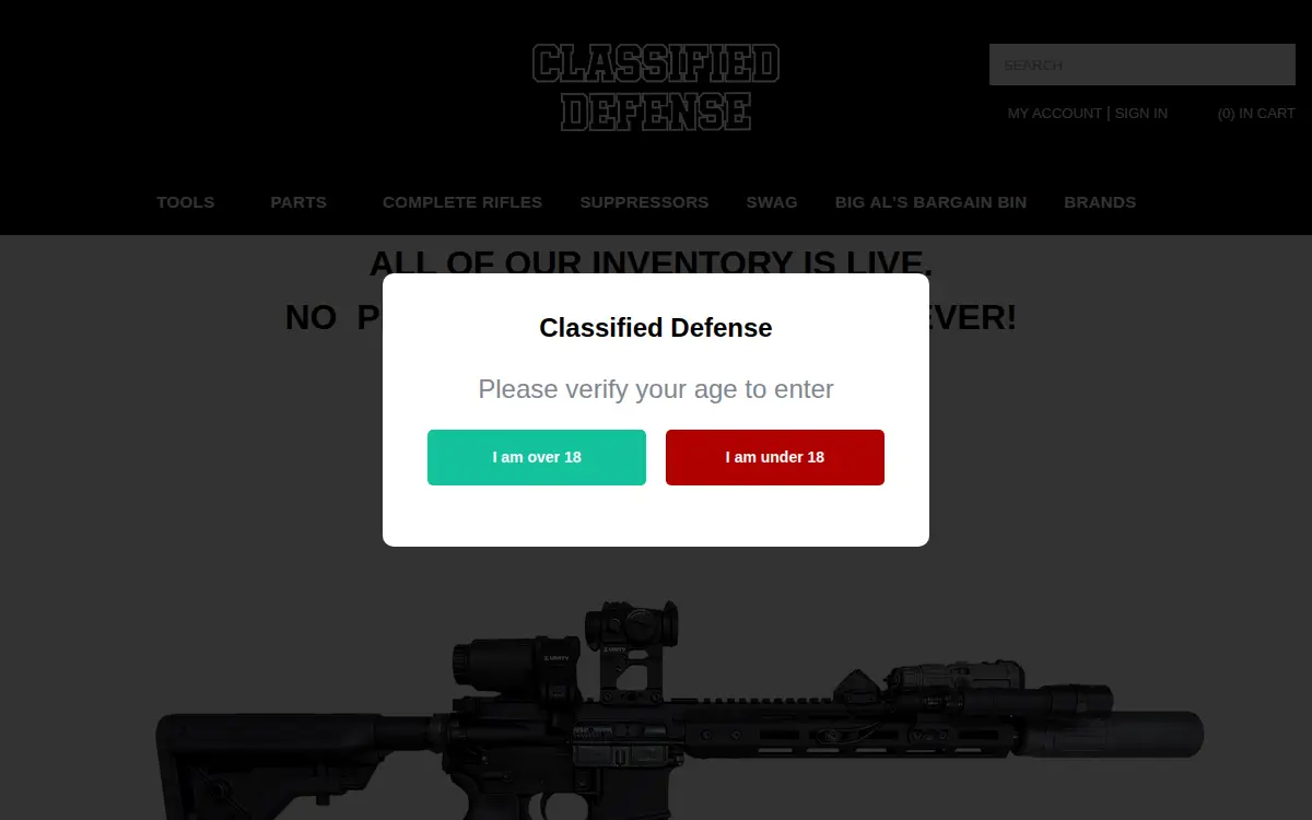 Homepage of Classified Defense LLC