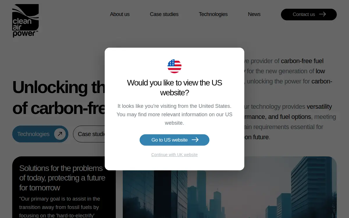 Homepage of Clean Air Power, INC.