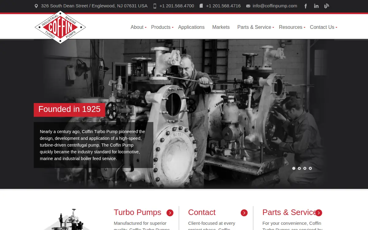 Homepage of Coffin Turbo Pump INC