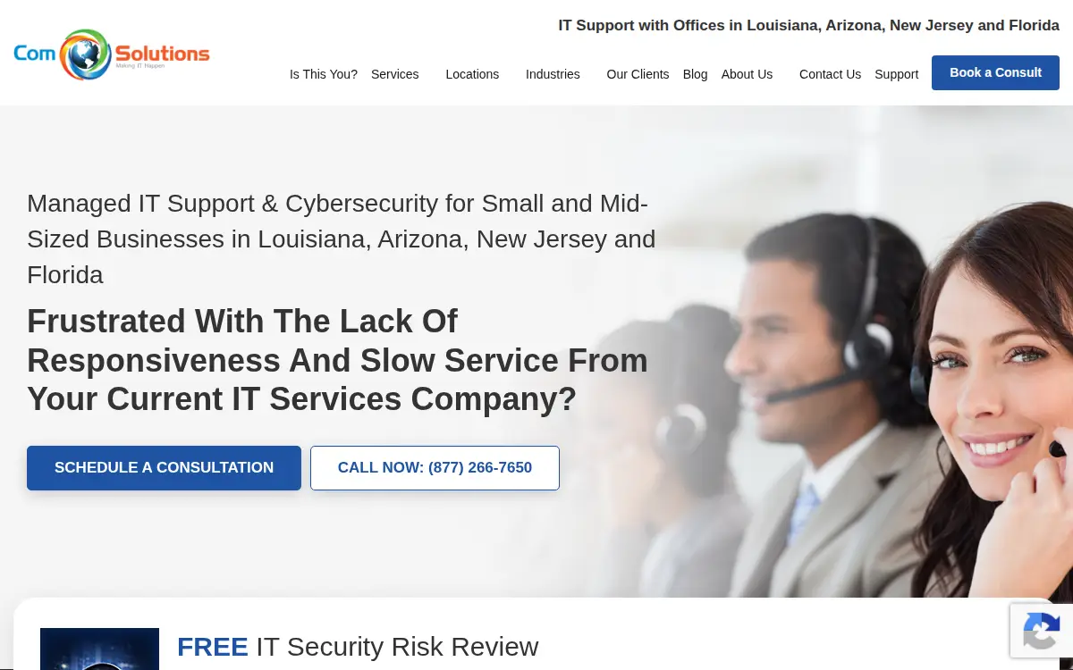 Homepage of Comsolutions INC