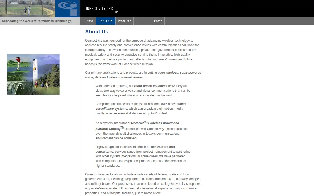 Homepage of Connectivity, INC.