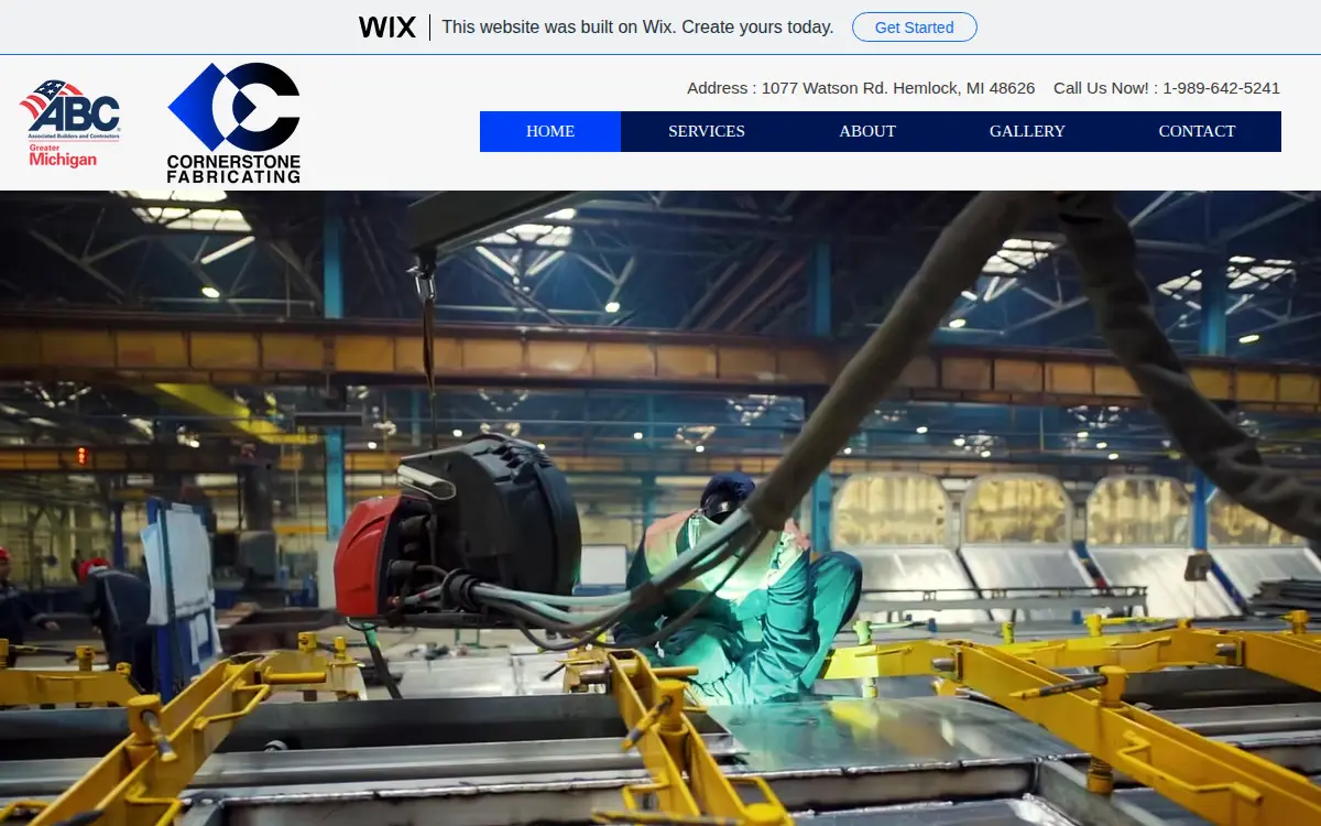 Homepage of Cornerstone Fabricating & Construction INC