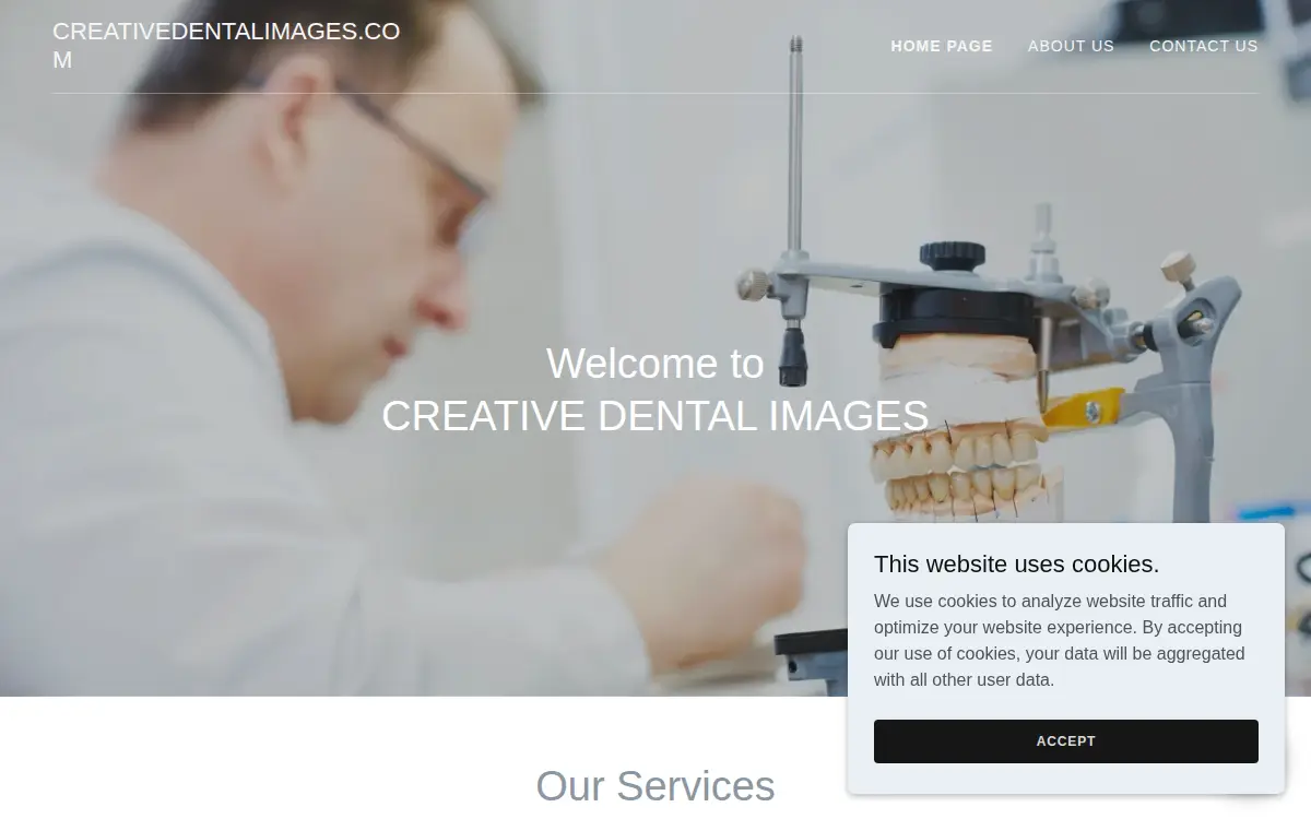 Homepage of Creative Dental Images INC.