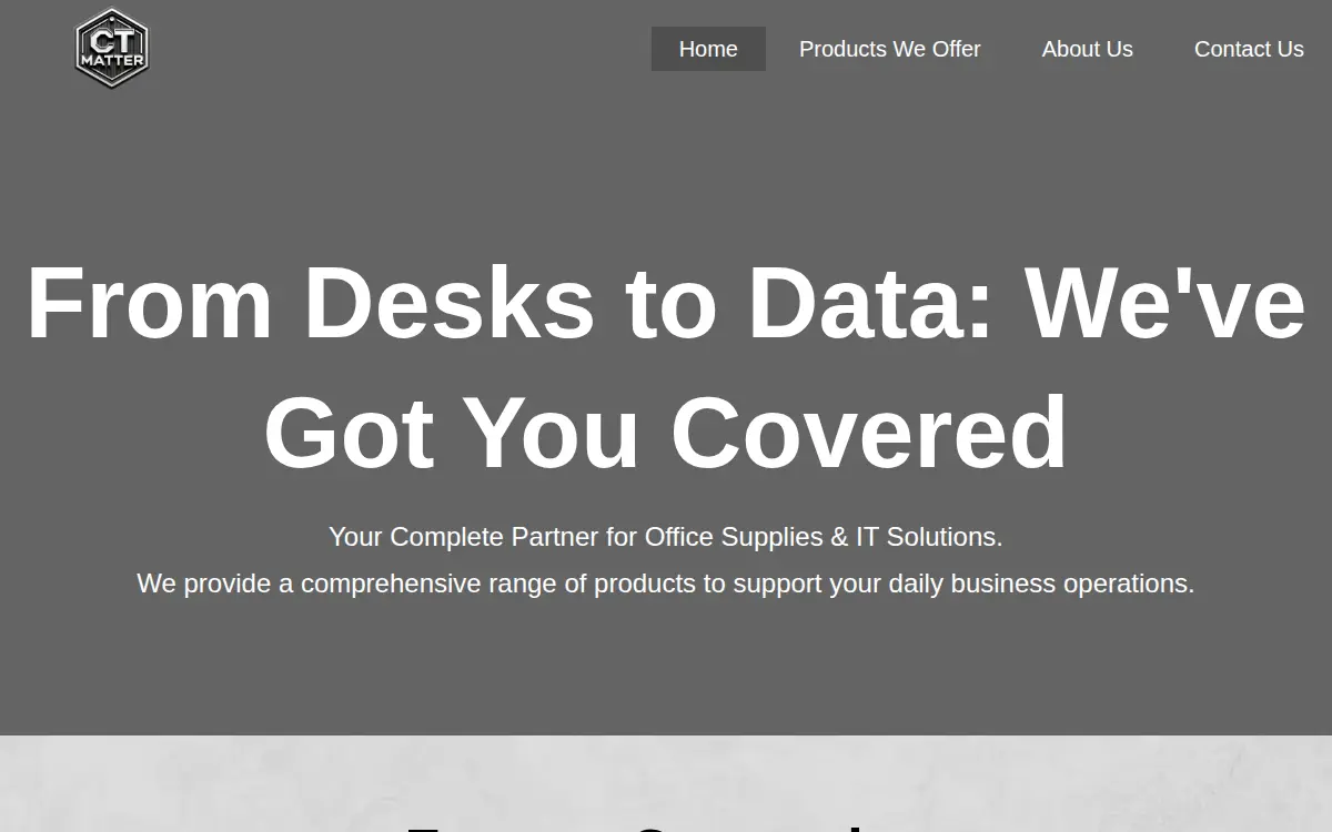 Homepage of Ctmatter LLC