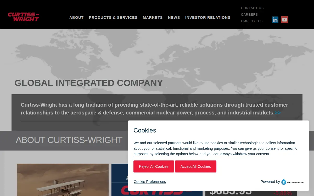 Homepage of Metal Improvement Company, LLC.