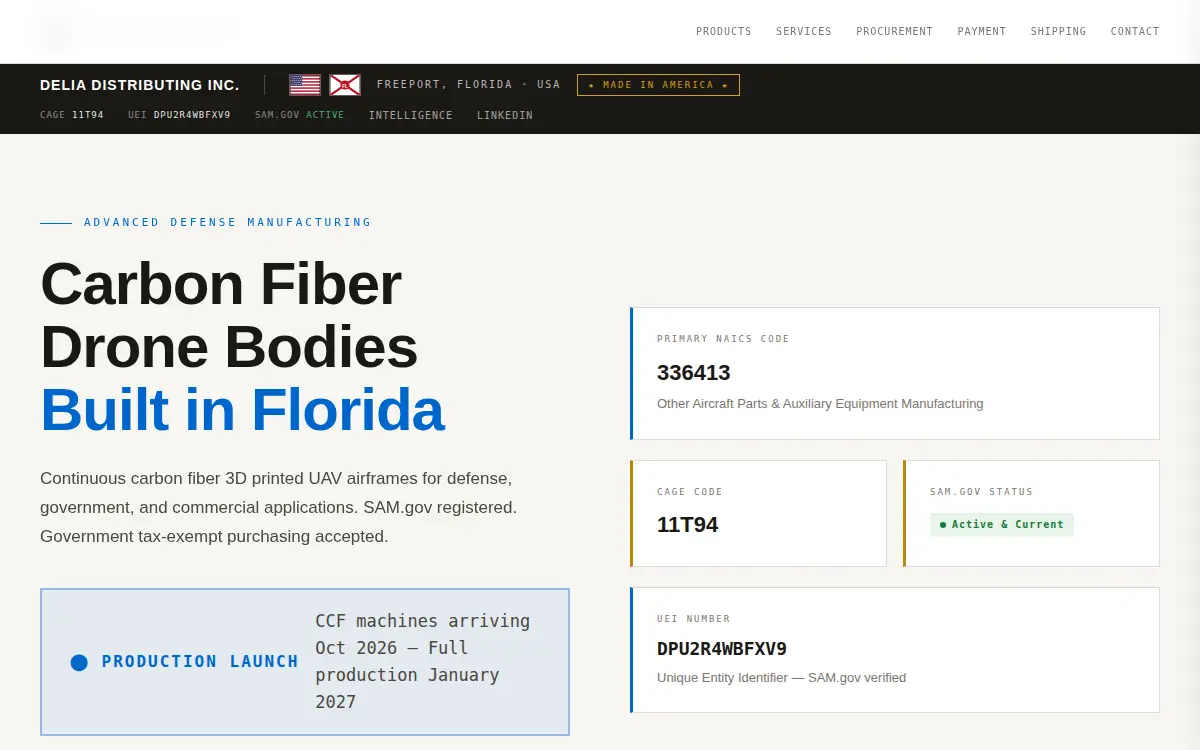 Homepage of Delia Distributing INC