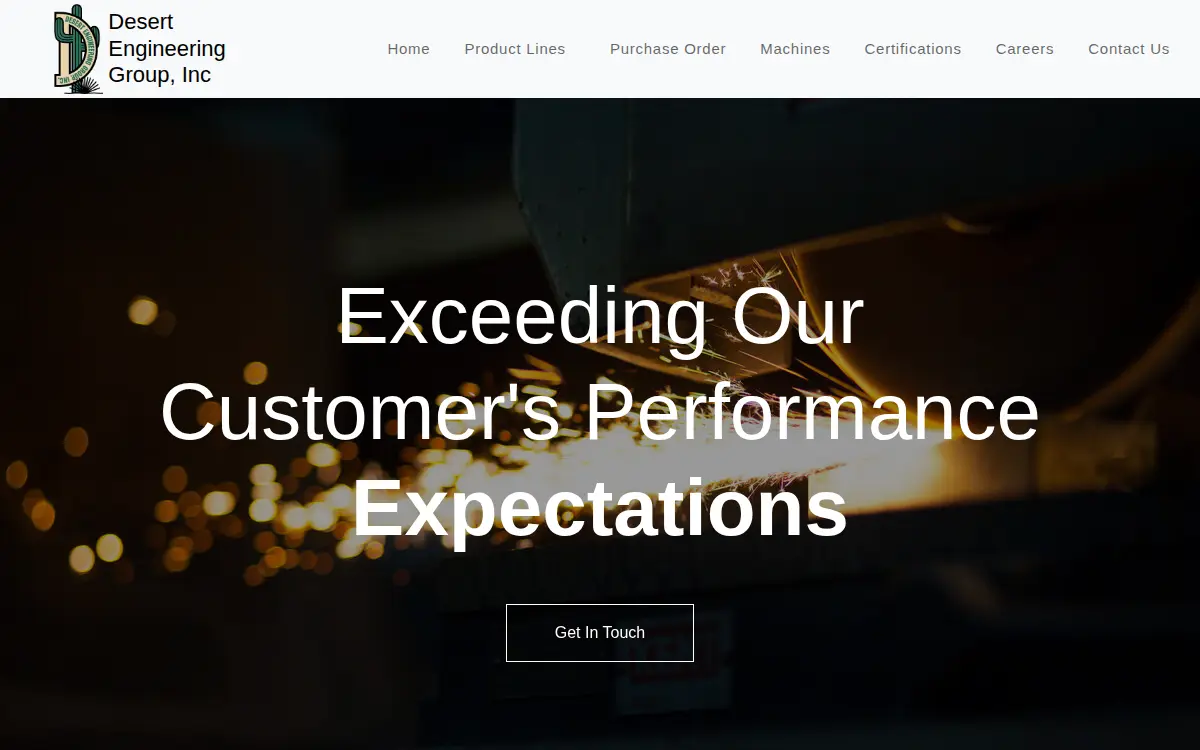 Homepage of Desert Engineering Group INC