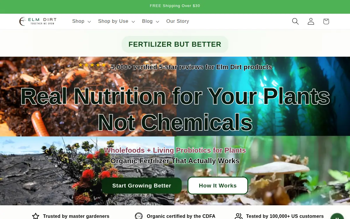 Homepage of Elm Dirt LLC