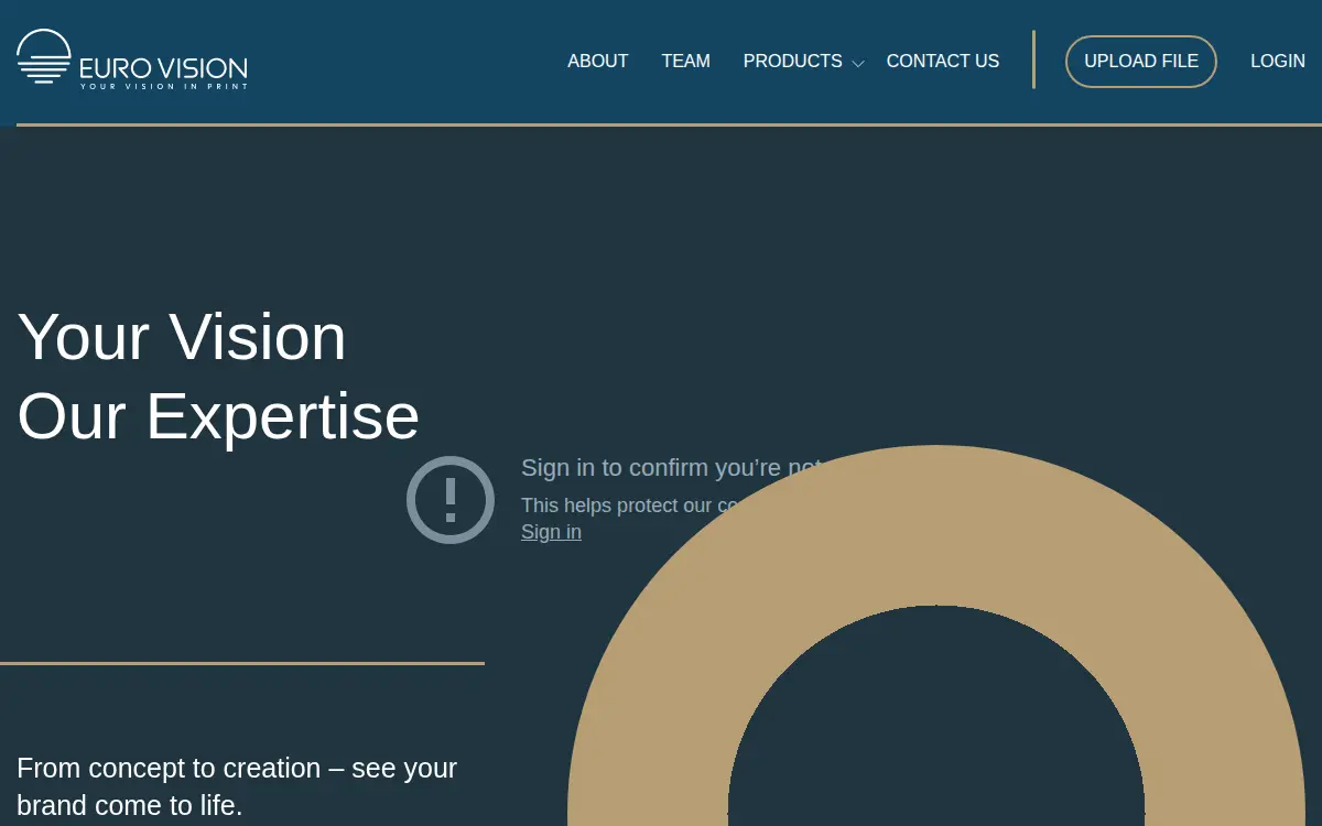 Homepage of Euro Vision, LLC