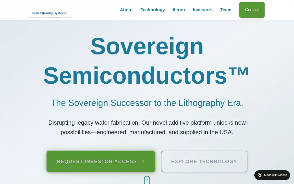 Homepage of Fern Foundry Systems, LLC