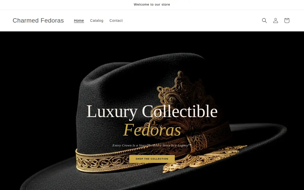 Homepage of Charmed Fedoras LLC