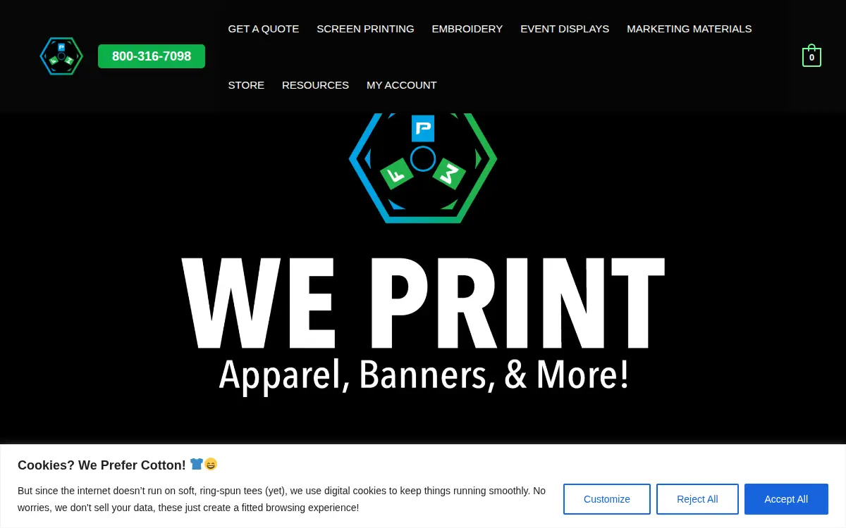 Homepage of Fresh Prints Miami, LLC
