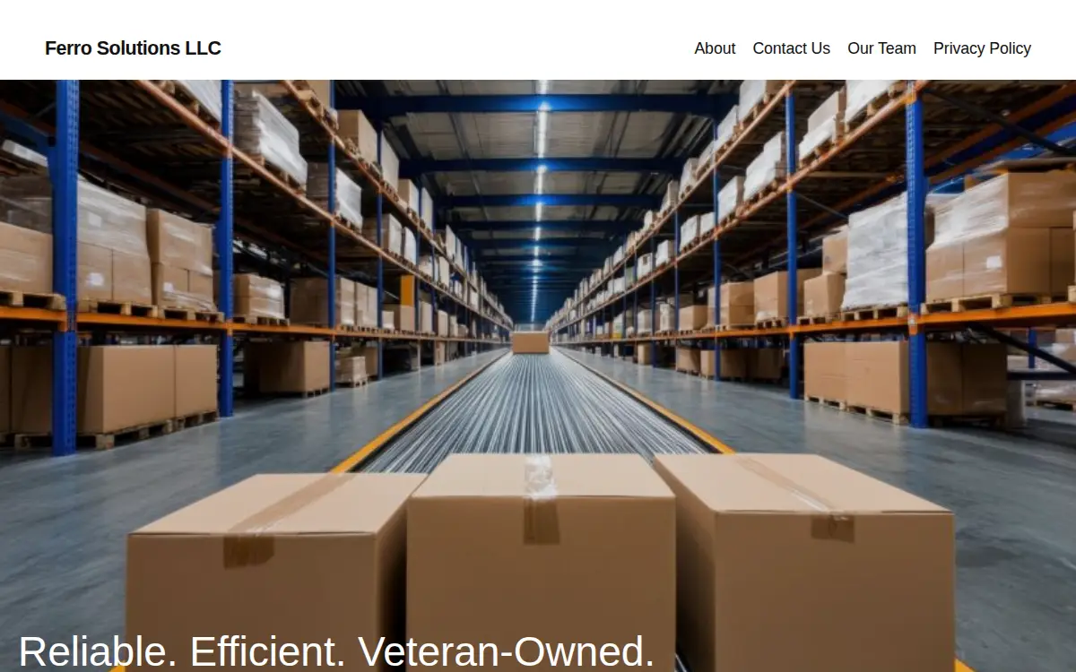 Homepage of Ferro Solutions LLC
