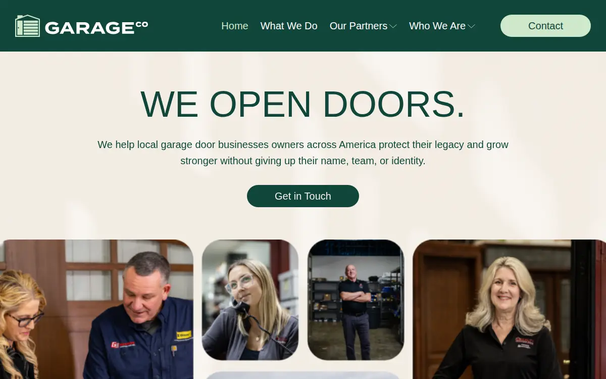 Homepage of Garageco Usa, LLC